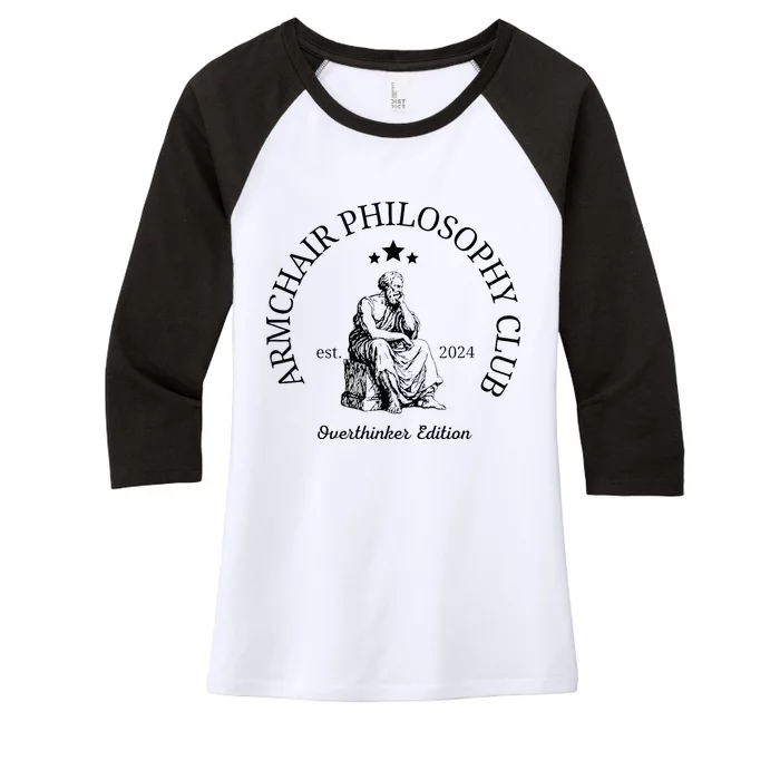 Armchair Philosophy Club Women's Tri-Blend 3/4-Sleeve Raglan Shirt