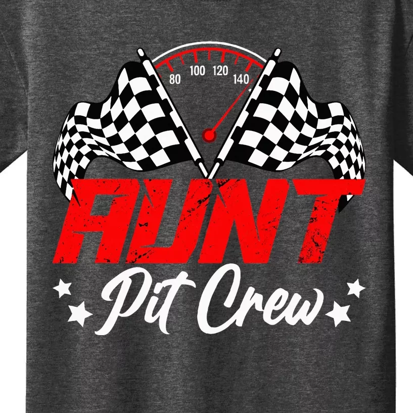 Aunt Pit Crew Birthday Party Race Car Lover Racing Family Kids T-Shirt