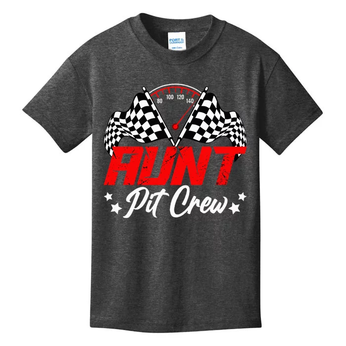 Aunt Pit Crew Birthday Party Race Car Lover Racing Family Kids T-Shirt