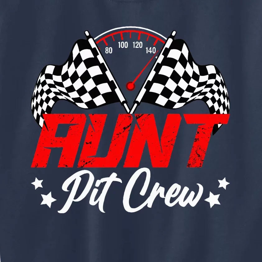 Aunt Pit Crew Birthday Party Race Car Lover Racing Family Kids Sweatshirt