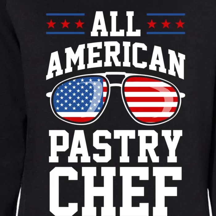 Allamerican Pastry Chef 4th Of July Patriotic American Flag Gift Womens California Wash Sweatshirt