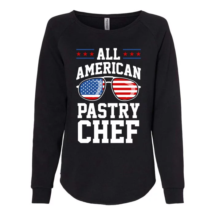 Allamerican Pastry Chef 4th Of July Patriotic American Flag Gift Womens California Wash Sweatshirt