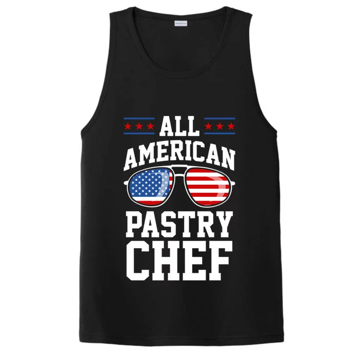 Allamerican Pastry Chef 4th Of July Patriotic American Flag Gift Performance Tank