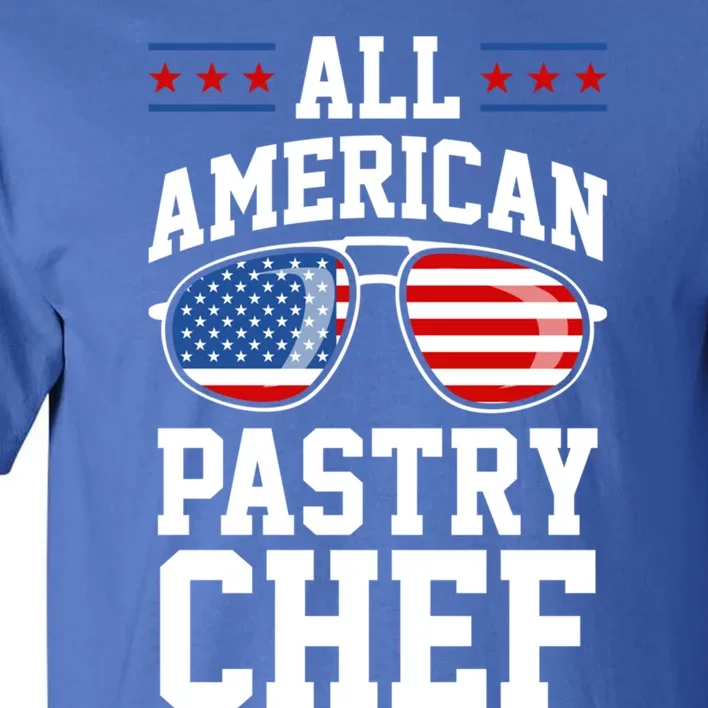 Allamerican Pastry Chef 4th Of July Patriotic American Flag Gift Tall T-Shirt