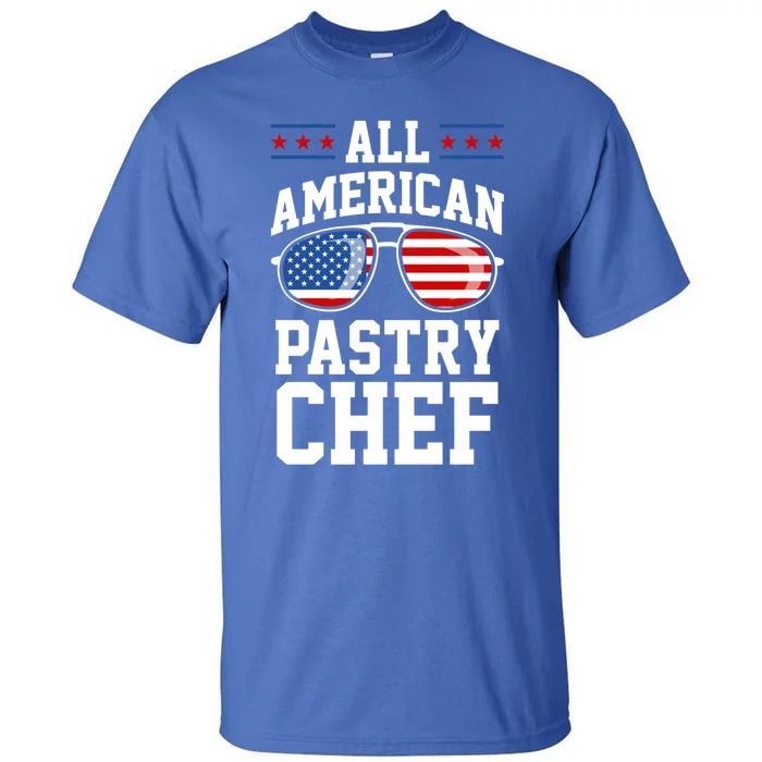 Allamerican Pastry Chef 4th Of July Patriotic American Flag Gift Tall T-Shirt