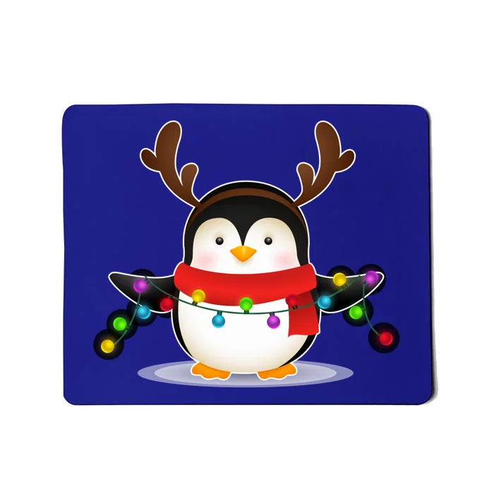 Adorable Penguin Christmas Light Funny Christmas Penguin Gift Mousepad