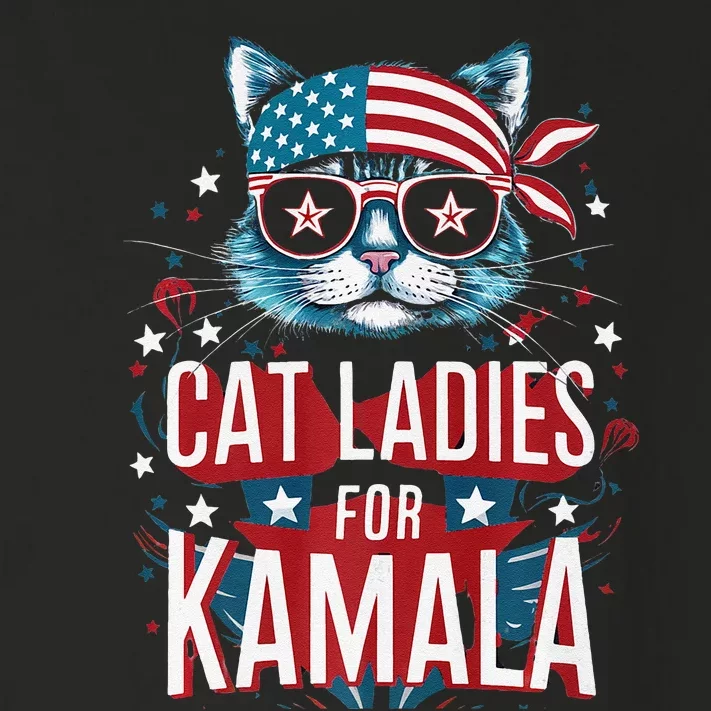 Awesome Patriotic Cat With Bandana Cat Ladies For Kamala Toddler Long Sleeve Shirt