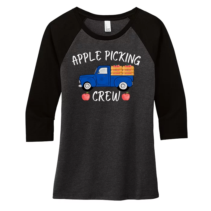 Apple Picking Crew Apple Picking Autumn Fall Apple Lover Fall Family Outfit Women's Tri-Blend 3/4-Sleeve Raglan Shirt