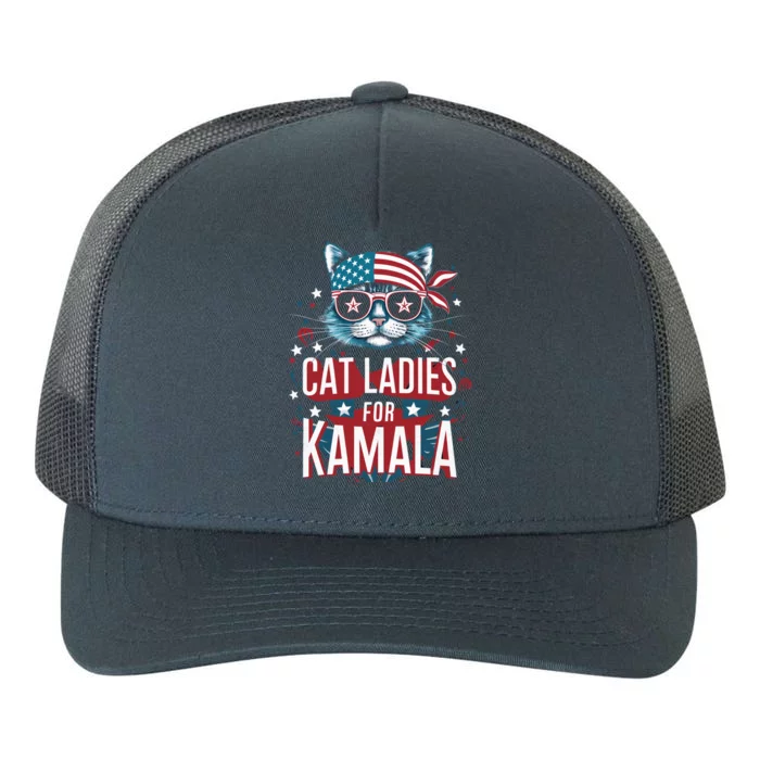 Awesome Patriotic Cat With Bandana Cat Ladies For Kamala 10 Yupoong Adult 5-Panel Trucker Hat