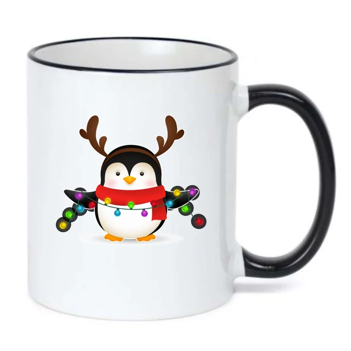 Adorable Penguin Christmas Light Funny Christmas Penguin Gift Black Color Changing Mug