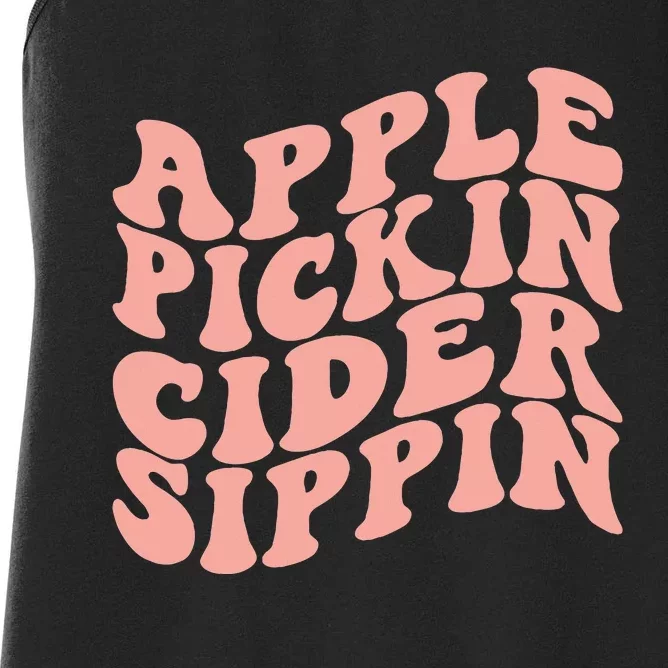 Apple Pickin Cider Sippin Apple Picking Crew Harvest Season Women's Racerback Tank