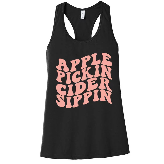 Apple Pickin Cider Sippin Apple Picking Crew Harvest Season Women's Racerback Tank