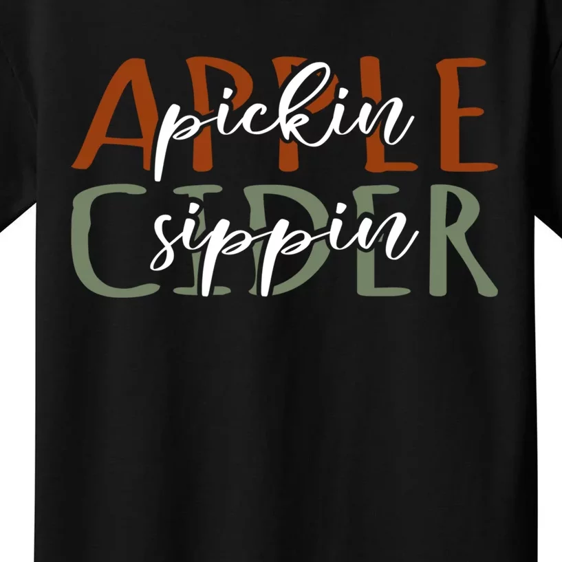 Apple Pickin Cider Sippin Apple Picking Crew Harvest Season Kids T-Shirt