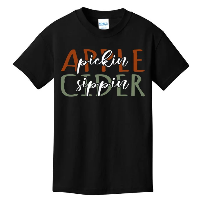 Apple Pickin Cider Sippin Apple Picking Crew Harvest Season Kids T-Shirt