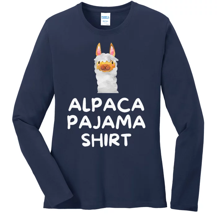 Alpaca Pajama Cute Face funny Ladies Long Sleeve Shirt