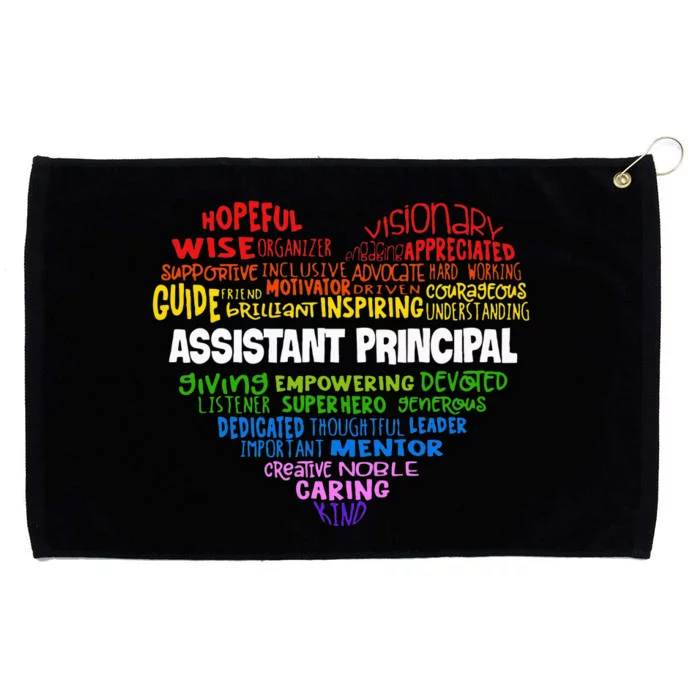 Assistant Principal Cute Heart Back To School Grommeted Golf Towel