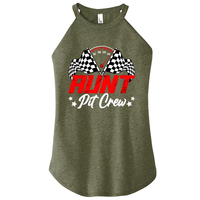 Aunt Pit Crew Birthday Party Race Car Lover Racing Family Women’s Perfect Tri Rocker Tank