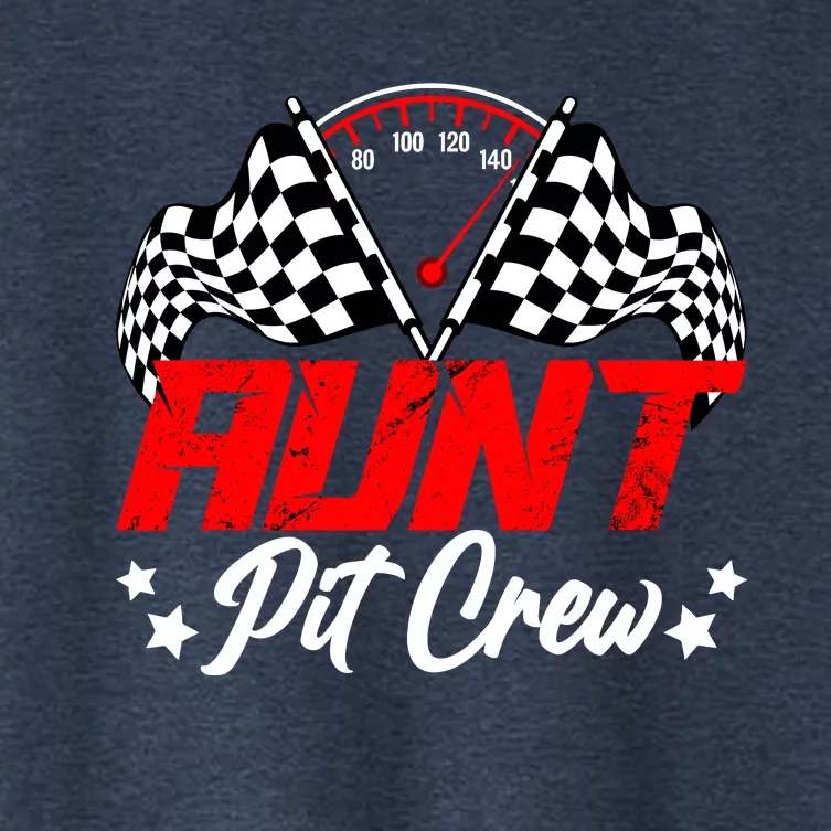 Aunt Pit Crew Birthday Party Race Car Lover Racing Family Women's Crop Top Tee