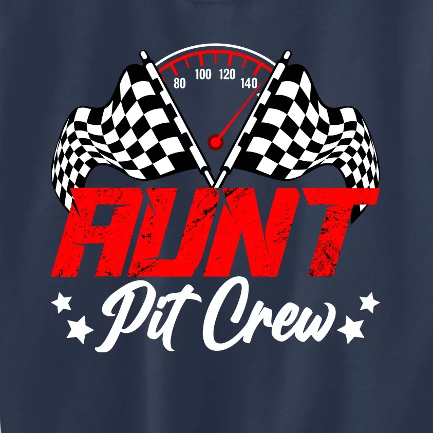 Aunt Pit Crew Birthday Party Race Car Lover Racing Family Kids Sweatshirt