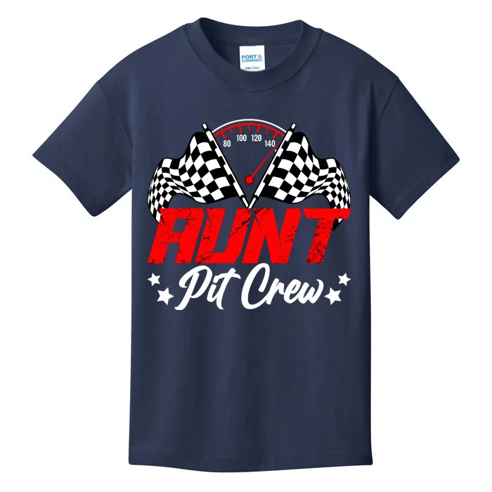 Aunt Pit Crew Birthday Party Race Car Lover Racing Family Kids T-Shirt