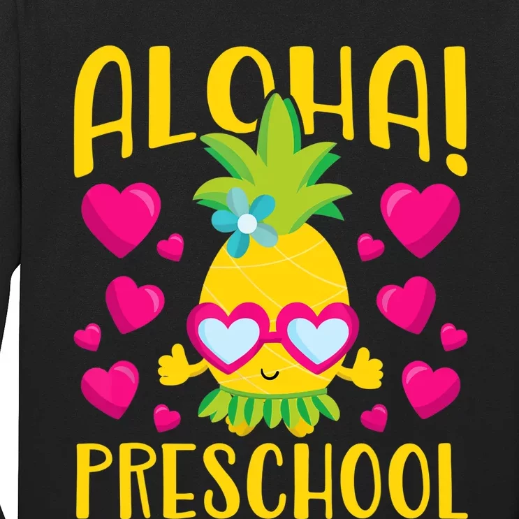 Aloha Preschool Cute Pineapple Student Teacher Long Sleeve Shirt