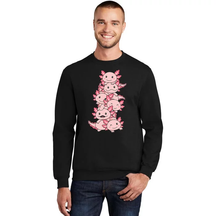 Axolotl Pile Cute Animals Kawaii Anime Sweatshirt