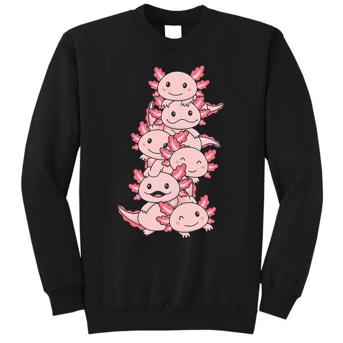 Axolotl Pile Cute Animals Kawaii Anime Sweatshirt