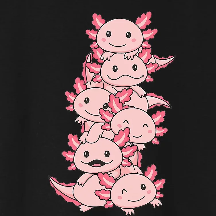 Axolotl Pile Cute Animals Kawaii Anime Women's Crop Top Tee