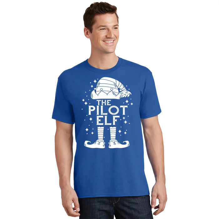 Aircraft Pilot Christmas Airplane Aviator The Pilot Elf Gift T-Shirt