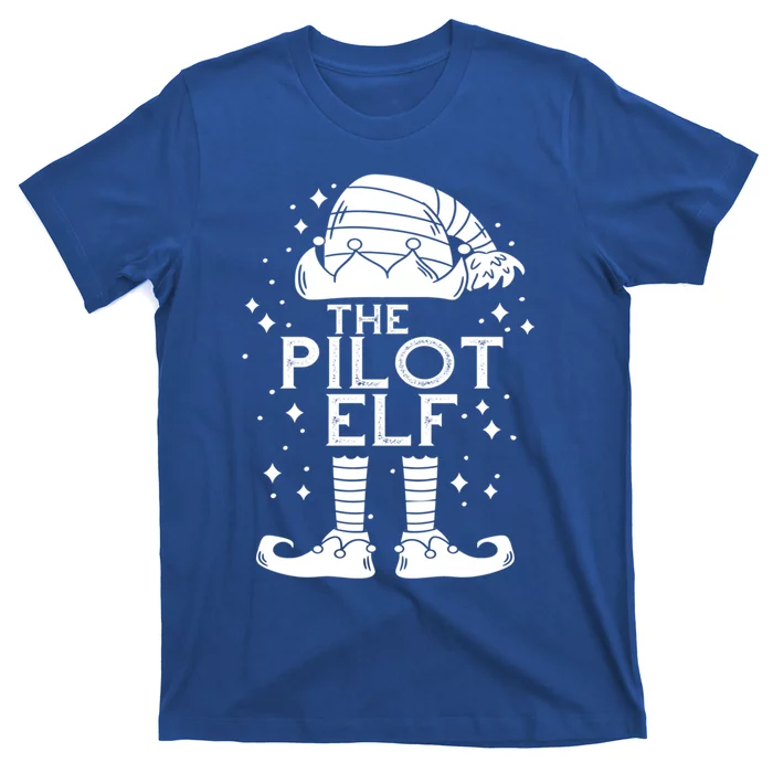 Aircraft Pilot Christmas Airplane Aviator The Pilot Elf Gift T-Shirt