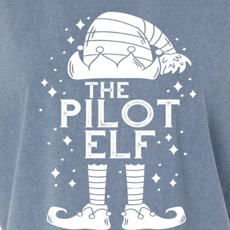 Aircraft Pilot Christmas Airplane Aviator The Pilot Elf Gift Garment-Dyed Women's Muscle Tee