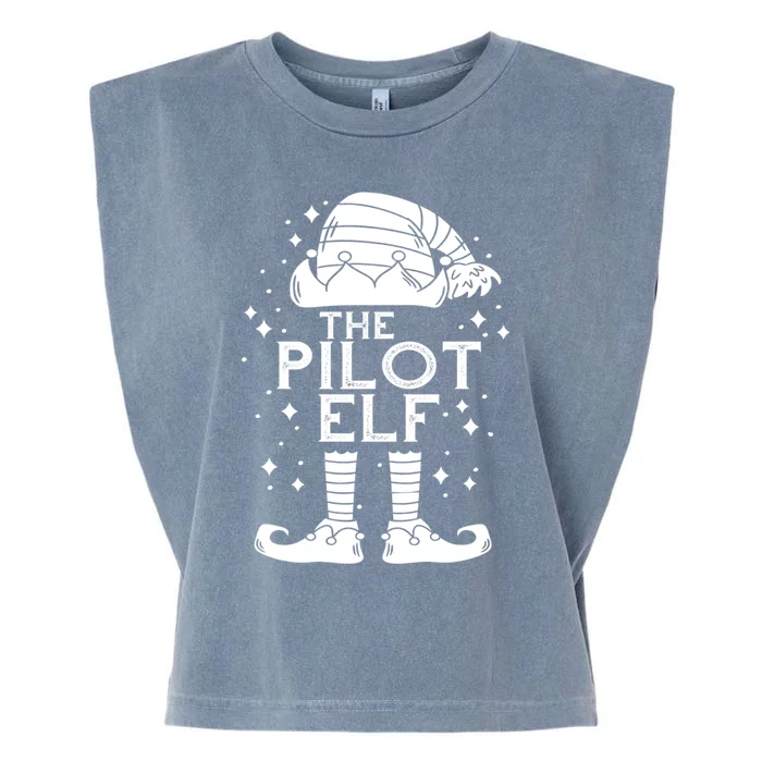 Aircraft Pilot Christmas Airplane Aviator The Pilot Elf Gift Garment-Dyed Women's Muscle Tee