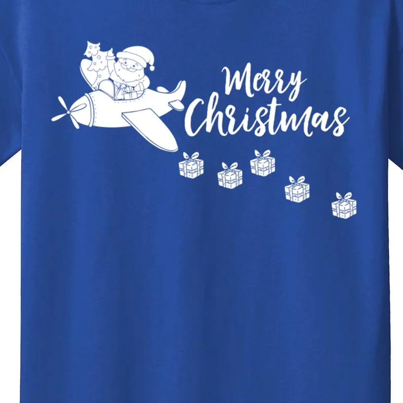 Aircraft Pilot Christmas Xmas Airplane Merry Christmas Gift Kids T-Shirt