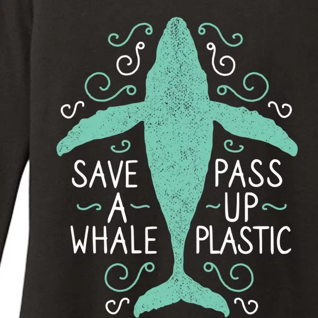 Anti Plastic Cute Gift Save A Whale Pass Up Plastic Gift Womens CVC Long Sleeve Shirt