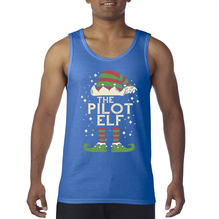 Aircraft Pilot Christmas Airplane Aviator The Pilot Elf Meaningful Gift Tank Top