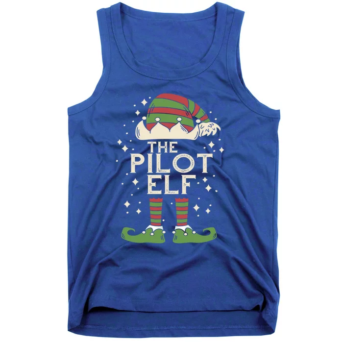 Aircraft Pilot Christmas Airplane Aviator The Pilot Elf Meaningful Gift Tank Top