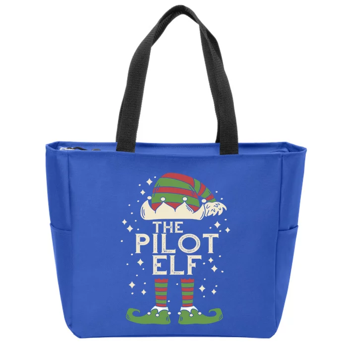 Aircraft Pilot Christmas Airplane Aviator The Pilot Elf Meaningful Gift Zip Tote Bag