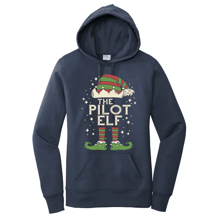 Aircraft Pilot Christmas Airplane Aviator The Pilot Elf Meaningful Gift Women's Pullover Hoodie