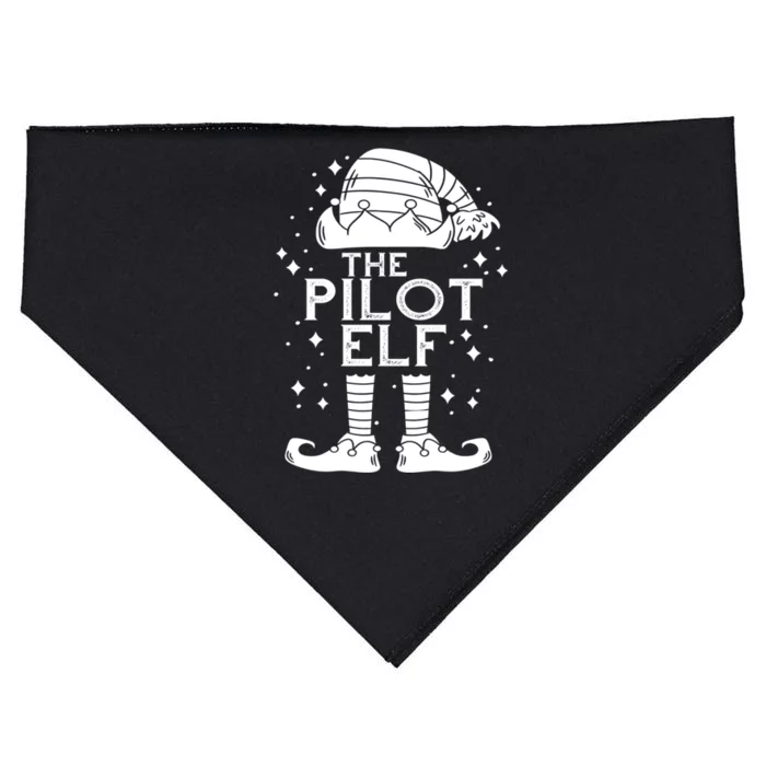 Aircraft Pilot Christmas Airplane Aviator The Pilot Elf Cute Gift USA-Made Doggie Bandana