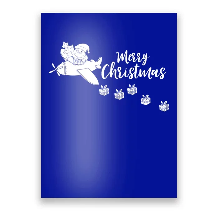 Aircraft Pilot Christmas Xmas Airplane Merry Christmas Gift Poster