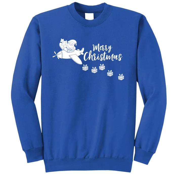 Aircraft Pilot Christmas Xmas Airplane Merry Christmas Gift Tall Sweatshirt