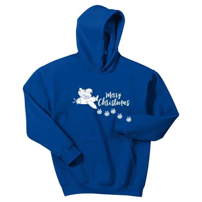 Aircraft Pilot Christmas Xmas Airplane Merry Christmas Gift Kids Hoodie