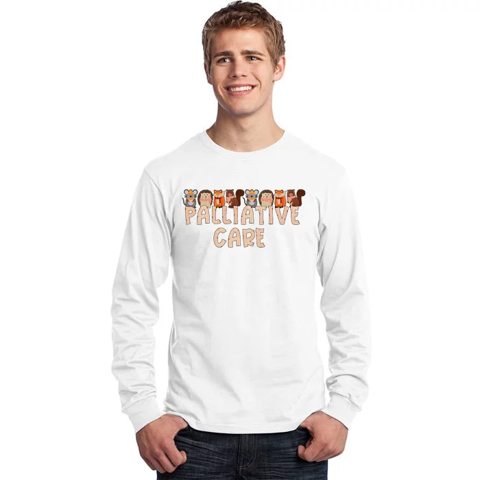 Autumn Palliative Care Team Animal Fall Hospice Nurse Tall Long Sleeve T-Shirt