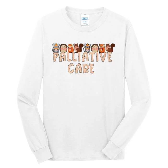 Autumn Palliative Care Team Animal Fall Hospice Nurse Tall Long Sleeve T-Shirt