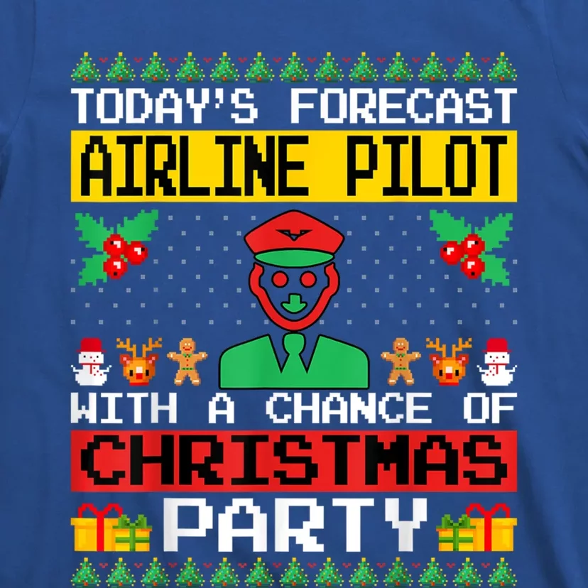 Airline Pilot Christmas Party Airplane Pilot Xmas Ugly Style Cute Gift T-Shirt