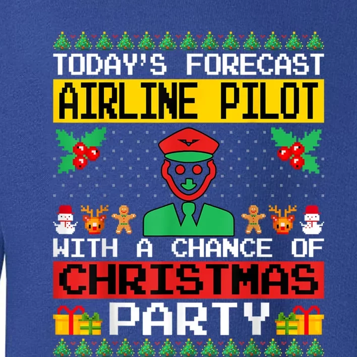 Airline Pilot Christmas Party Airplane Pilot Xmas Ugly Style Cute Gift Toddler Sweatshirt