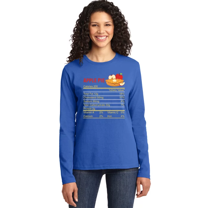 Apple Pie Calories Turkey Thanksgiving Day Thanksgiving Day Cool Gift Ladies Long Sleeve Shirt