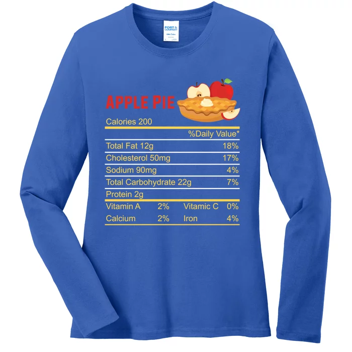 Apple Pie Calories Turkey Thanksgiving Day Thanksgiving Day Cool Gift Ladies Long Sleeve Shirt