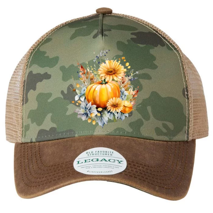 Autumn Pumpkin Cute Floral Halloween Legacy Tie Dye Trucker Hat