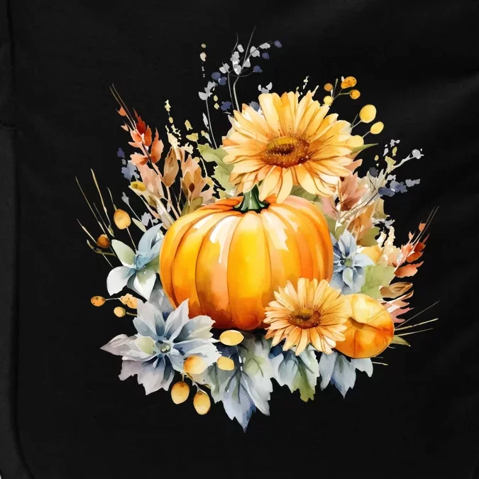 Autumn Pumpkin Cute Floral Halloween Impact Tech Backpack